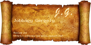 Jobbágy Gergely névjegykártya