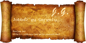Jobbágy Gergely névjegykártya